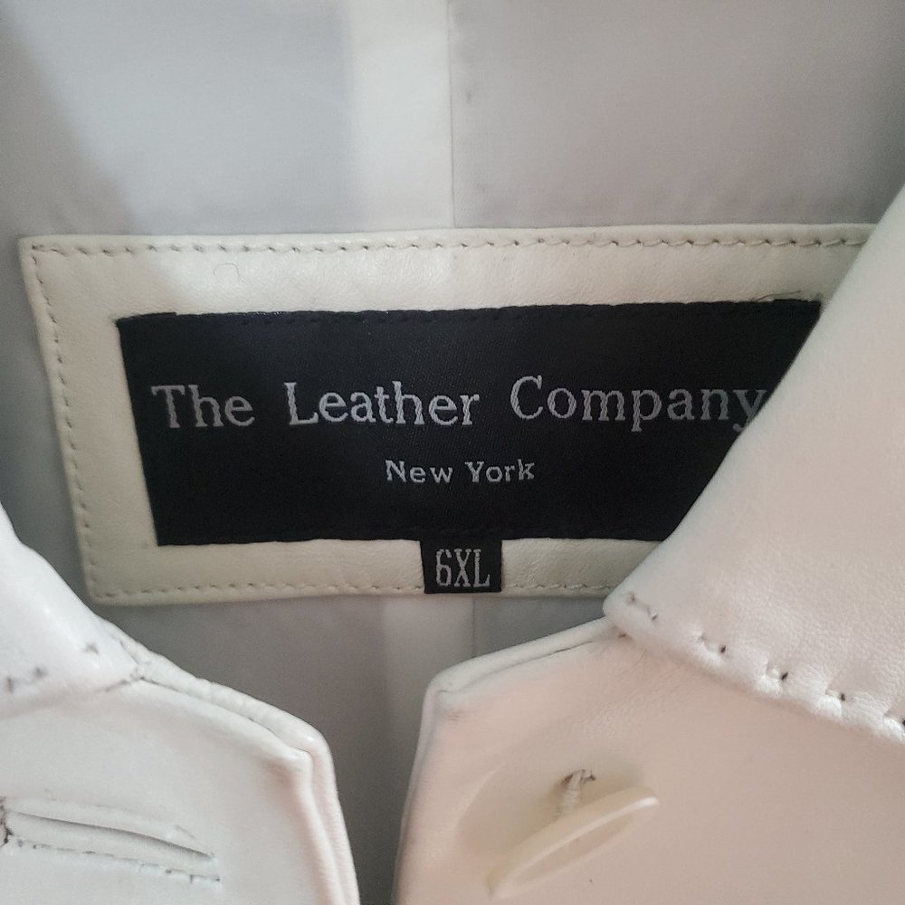 White Leather Trench Coat Gem